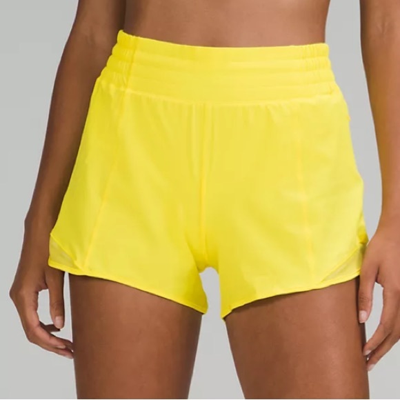 💛LULULEMON HIGH RISE HOTTY HOT SHORT 4”-SONIC YELLOW-6,8,10,12💛 - Picture 9 of 15